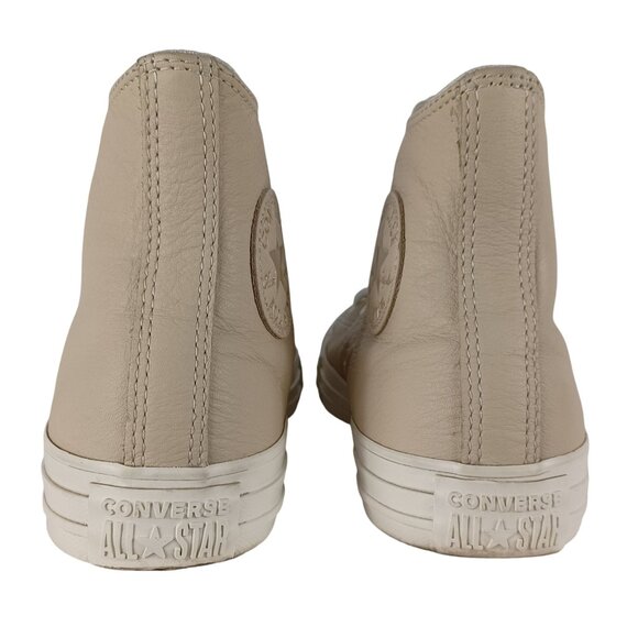 Converse Chuck Taylor All Star High-Top Sneakers Beige Leather Women's Size 8 - Picture 4 of 10